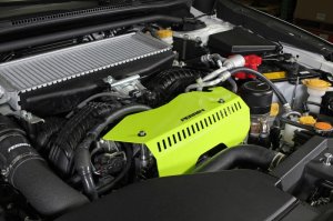 Subaru WRX Pulley Cover - Perrin Performance - TALL - For Use w/o PERRIN AOS - Neon Yellow - `22-`25 Subaru WRX Pulley Cover - Perrin Performance - TALL - For Use w/o PERRIN AOS - Neon Yellow - `22-`25